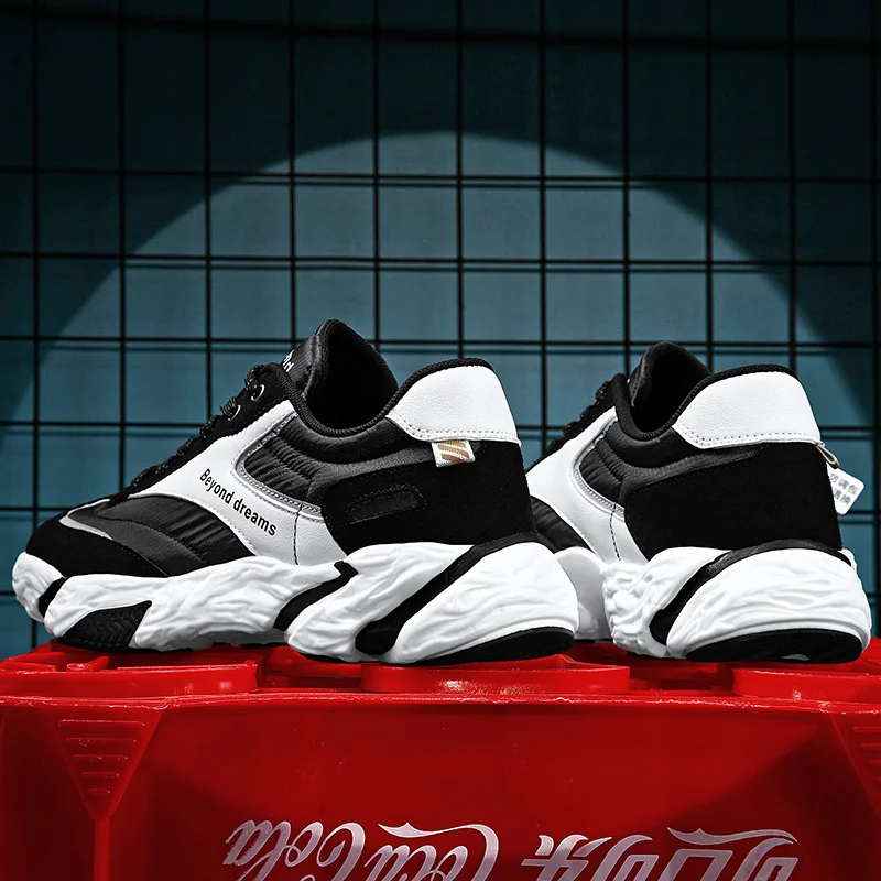 Men Fashion Lace-up Breathable Platform Sneakers Sports Youth Trend Tennis Non-slip Running Shoes