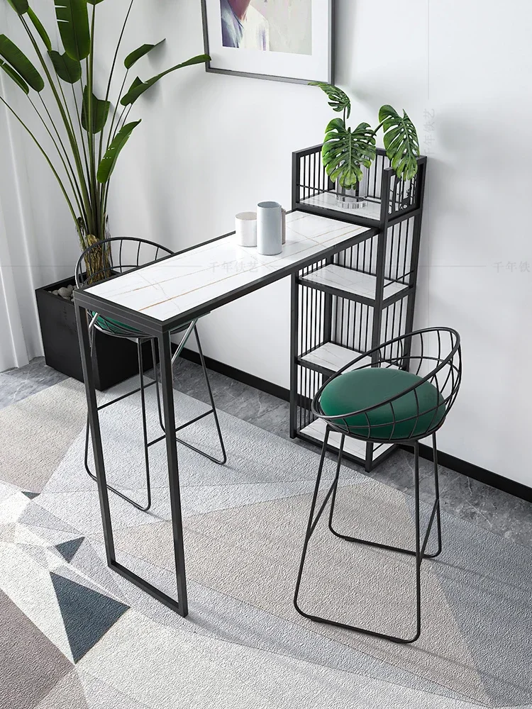 

Customized Nordic Foldable Bar Table Integrated Household Small Apartment Living Room Simple Milk Tea Shop Light Luxury Modern