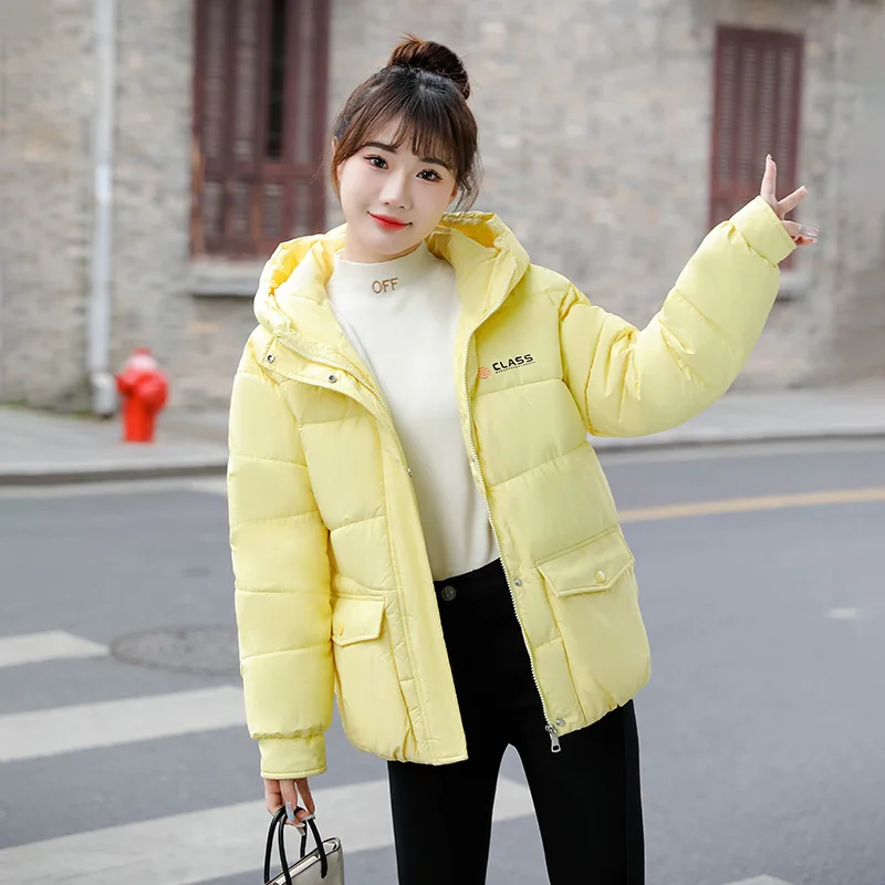 PinkyIsBlack Winter Puffer Jacket for Women 2023 New Hooded Cotton Padded Solid Warm Oversized Casual Coat Women Parkas Outwear