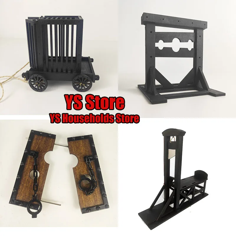 Разные стили 1/18 солдатская мини-деревянная тюремная клетка для шеи ручная скоба