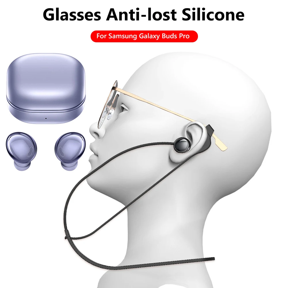

Soft Sweatproof Anti-Lost Cord for Earbuds Sunglasses Earphone Silicone Hanging Neck Rope Lanyard for Samsung Galaxy Buds Pro