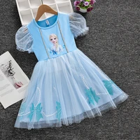 summer girls dress short sleeve frozen elsa kids princess dresses vestidos birthday little for children costume girl outfits