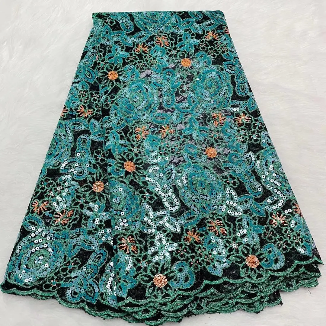 

Высококачественное вышитое французское Тюлевое кружево NFYN04 с блестками, великолепный цветочный Фотофон для вечерние ринки/свадебного платья