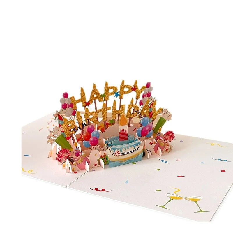 Новая креативная бумажная скульптура со скелетом на день рождения 3D-карта