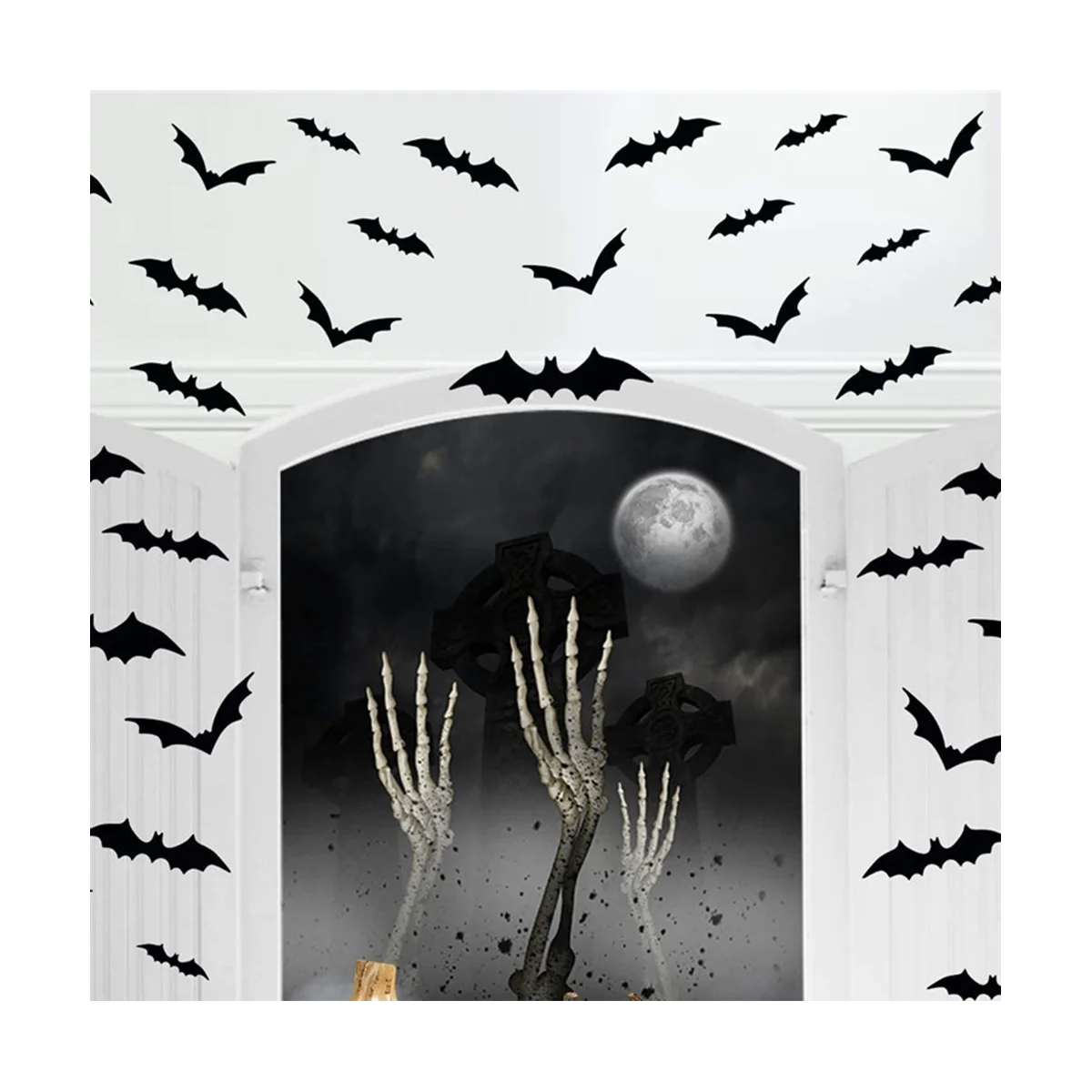 

24 шт. украшение для Хэллоуина 3D черная ПВХ летучая мышь для Хэллоуина искусственное украшение Настенная Наклейка для бара комната искусственное пространство страшные реквизиты