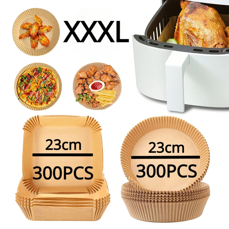 

Large Air Fryer Disposable Parchment Paper Liner Oil-proof Paper Tray Non-Stick Baking Mat Air Fryer Accessories SquareRound