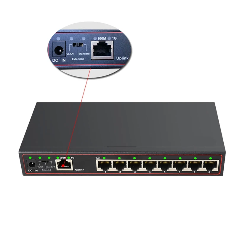 Ethernet-коммутатор гигабитный 9 портов 100 Мбит/с |
