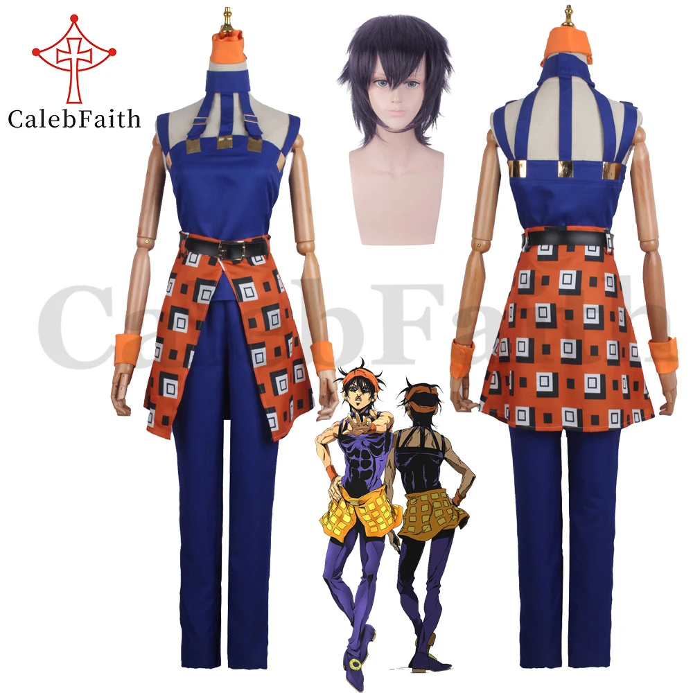 Костюм для косплея CalebFaith из аниме Невероятные приключения Джоджо-Narancia Ghirga топы