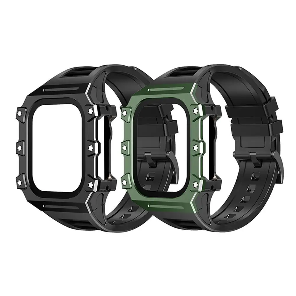 

Набор Металлических Ремешков для часов Apple Watch Ultra 49 мм, металлический корпус и силиконовый ремешок для iwatch Ultra 49 мм, сменные браслеты