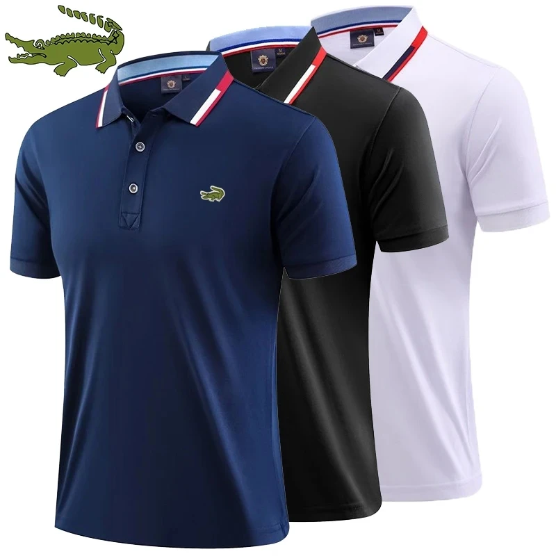 

2023 men's spring and summer new embroidered polo shirt top casual sports short sleeve T-shirt S-5X
