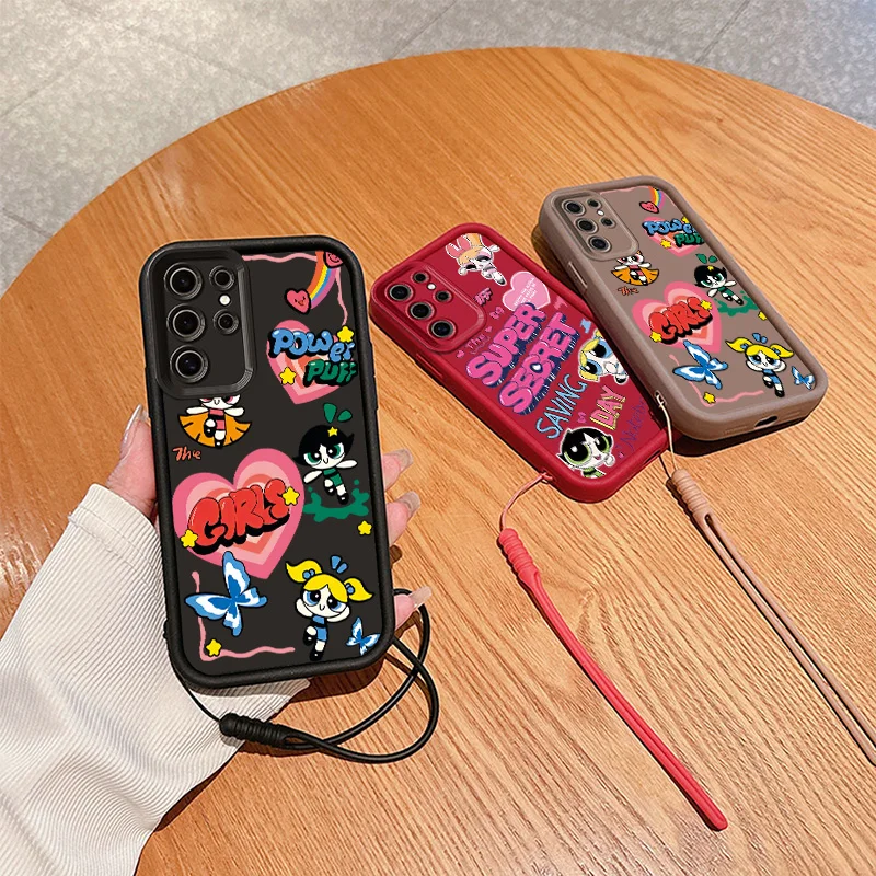 Чехол для телефона T-The P-Powerpuff G-Girls Eyes с веревкой и лестницей Xiaomi 12T 11Lite 14 Poco F5 F4 2 X5 4 3