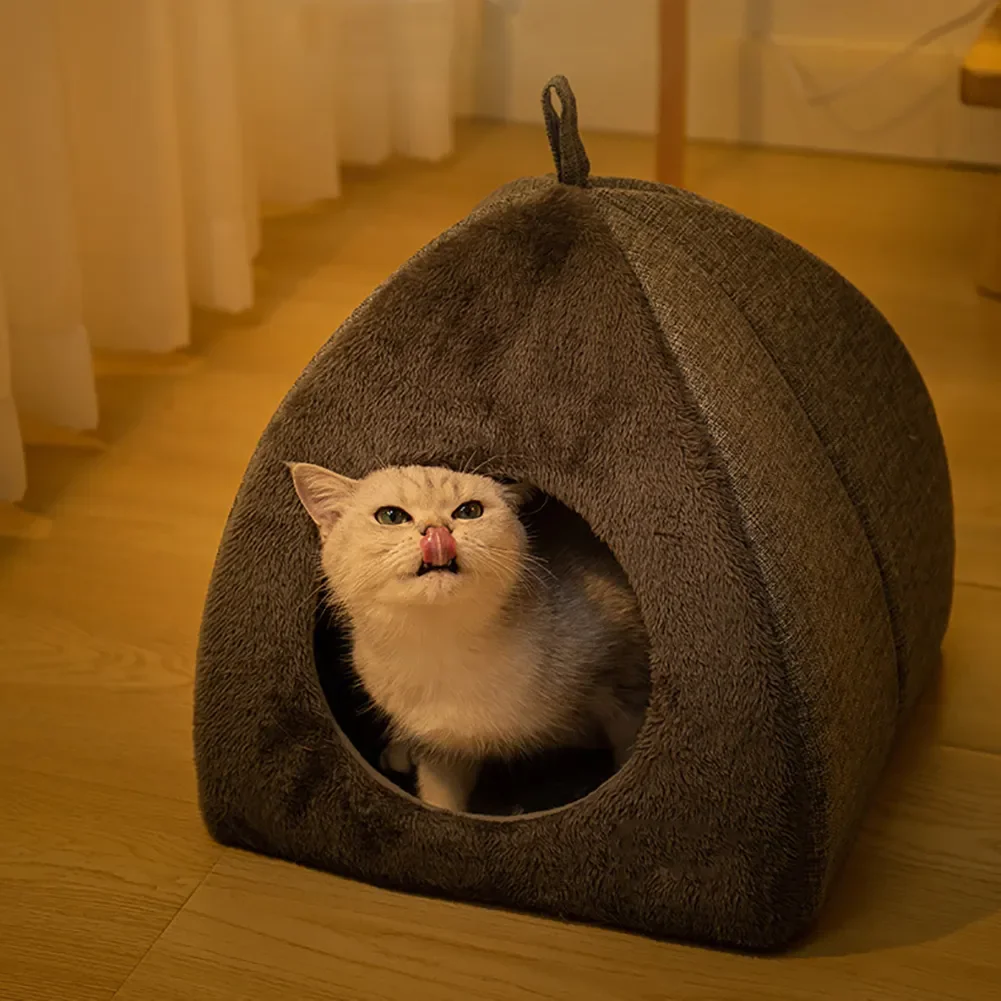 

Лежанка для кошек для глубокого сна, комфортная зимняя Лежанка, коврик, корзина для маленьких собак, товары для дома, удобная Лежанка для дом...