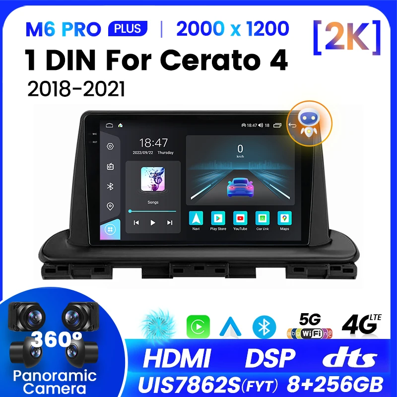 

M6 PRO UIS7862S автомагнитола For Киа Серато BD For Kia Cerato 4 IV 2018 - 2021 Штатная магнитола GPS android мультимедиа автомобиля головное устройство до 8-ЯДЕР, до 8 + 256ГБ,автомобильная игра2 без DIN без DVD