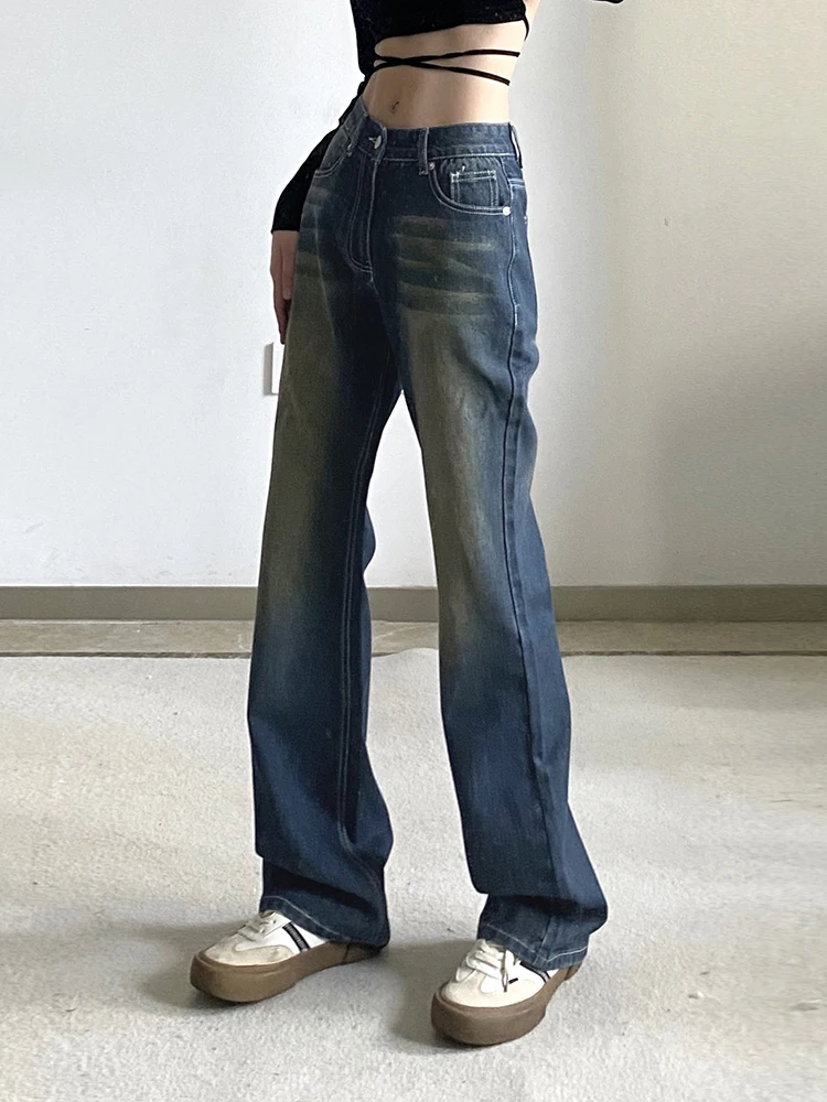 Retro Y2k Jeans Women High Waist Baggy 