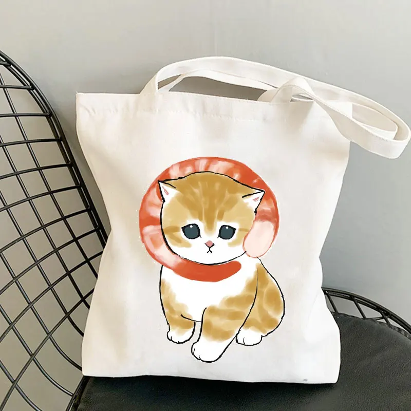 

Сумка-тоут, холщовые сумки с милыми кошками, сумки с милыми животными, сумка для покупок, сумки, повседневные сумки на плечо для девочек, модн...