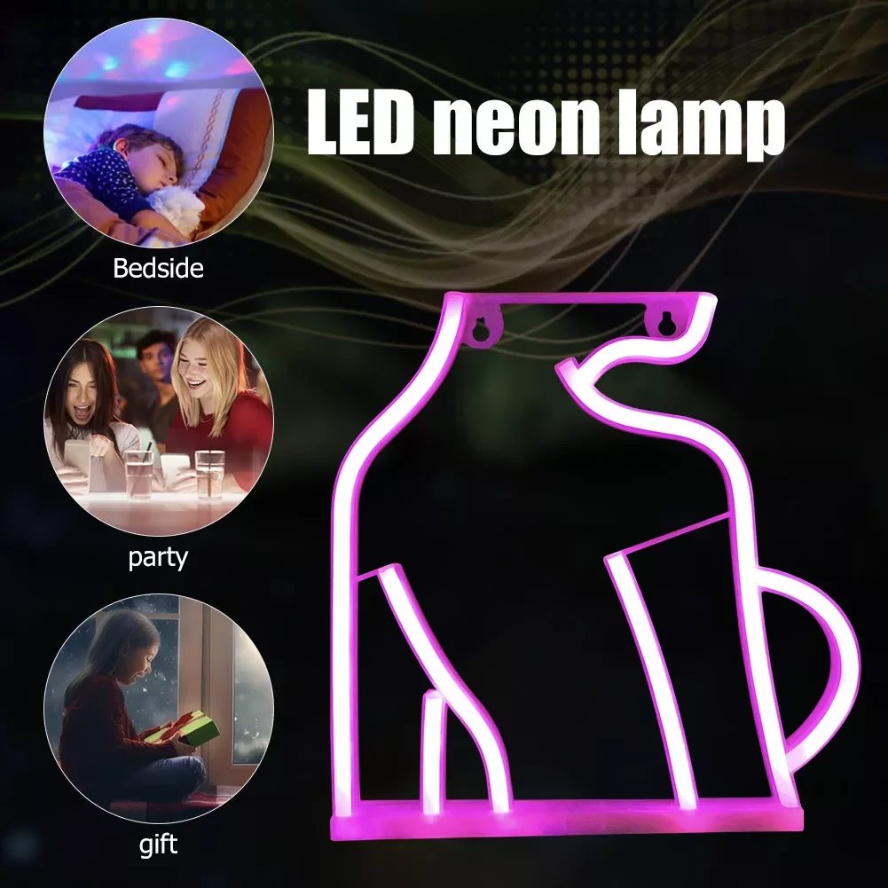 Light Neon Lady Body Sign Night Lamp Girl Female Model Wall Art Hanging Bar Pub Decor Artwork Neon Bulbs Lamp Lighting