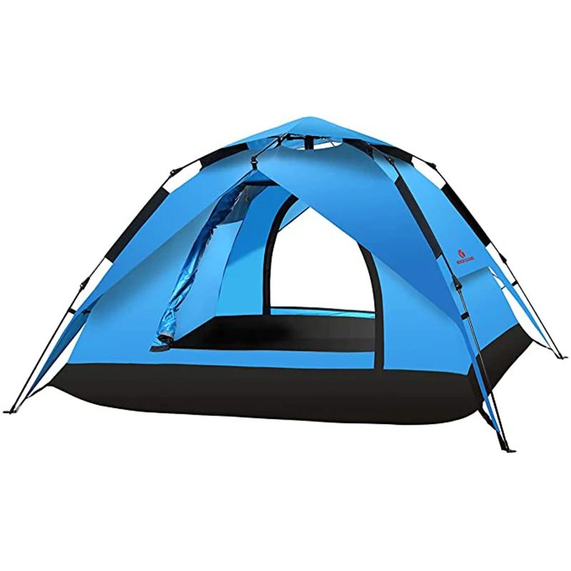 

Rock Cloud Pop Up Tent Family Camping Tent 3-4 Person Portable Automatic Quick Setup Tent Waterproof Windproof with Top Rainfly