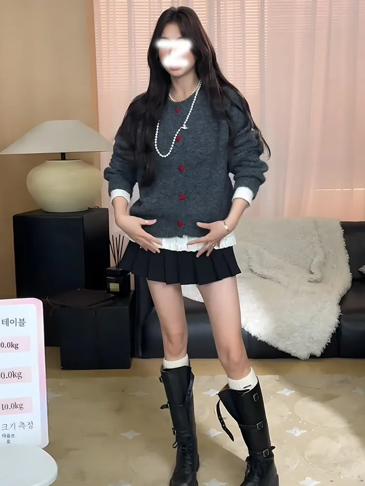 Свитер Love Button с круглым вырезом верхняя одежда женский высококачественный