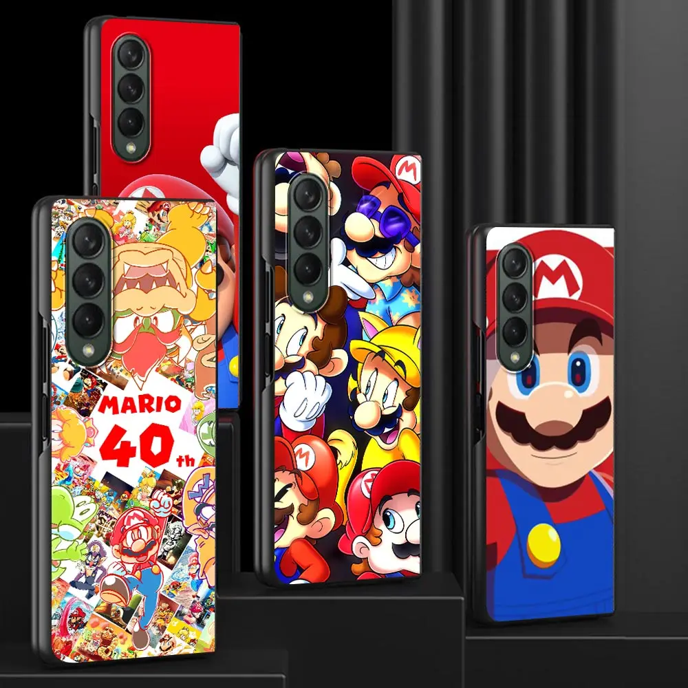 

Case For Samsung Galaxy Z Fold 3 Funda Hard PC Mobile Phone Housing Z Fold3 Luxury Coque Shell Cartoon Super Mario