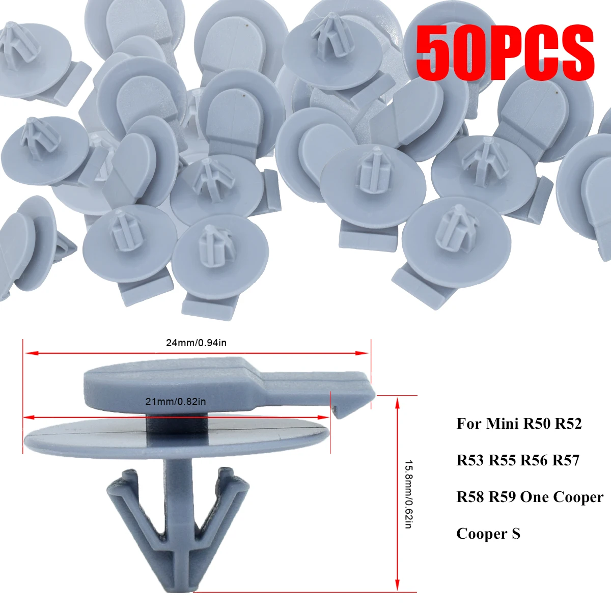 

Wheel Arch Trim Molding Clips for BMW Mini Cooper R50 R53 R56 R58 Clubman R55 Cabrio R52 R57 Roadster R59 07132757821