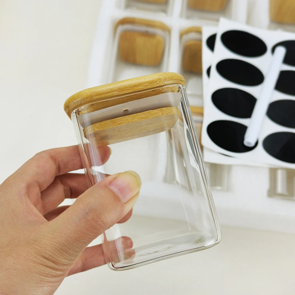 

60*80mm Square Food Storage Kitchen Container Box Jars for Bulk Cereals Kitchen Organizers for Pantry Organizer Jars With Lid