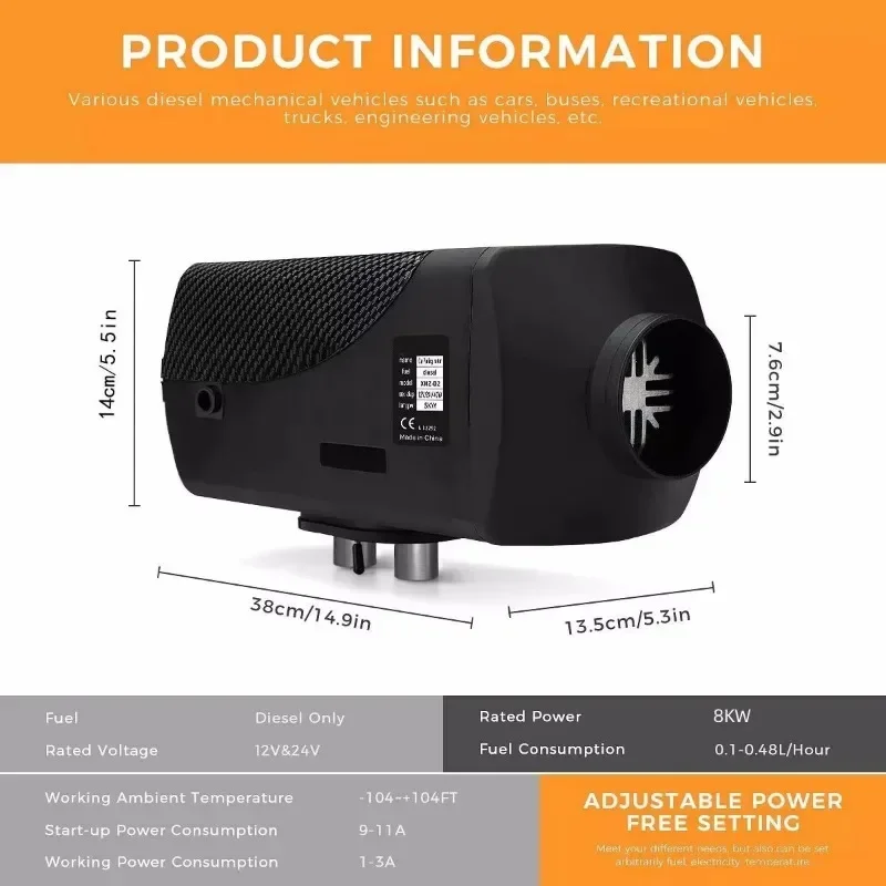 5 кВт 12 В дизельный Bluetooth-нагреватель встроенный водонагреватель автомобиль