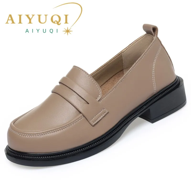 AIYUQI Loafer Shoes Woman 2023 New Genuine Leather Spring Shoes Woman Slip-on One Foot Big Size 41 42 43 Non-slip Shoes Ladies