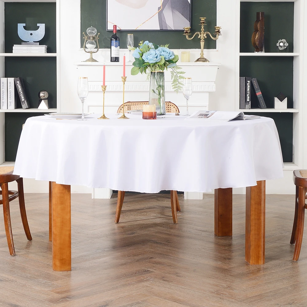Женская Обложка для стола банкетное украшение простая белая однотонная скатерть