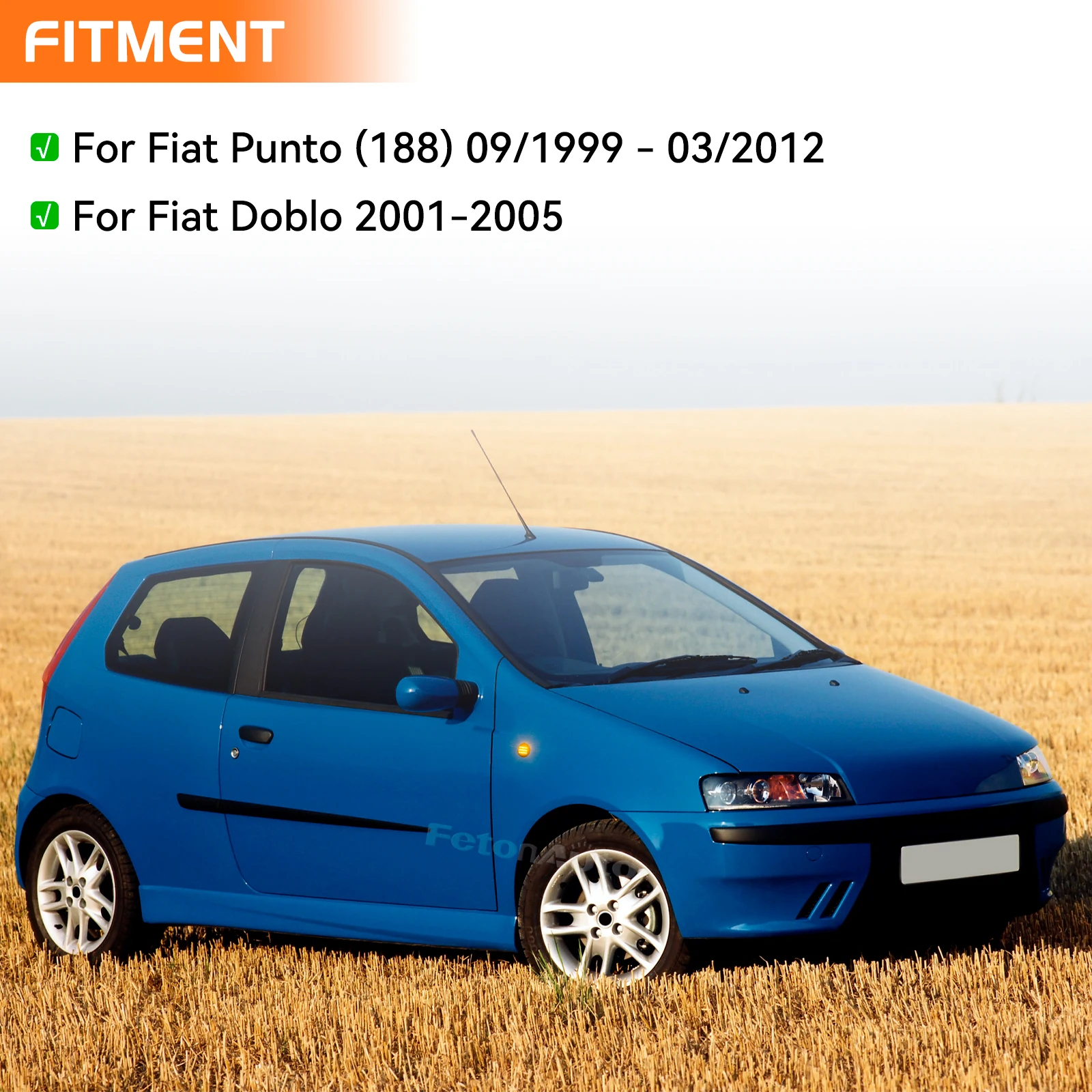 2 шт. для Fiat Punto 188 1999-2012 Doblo 2001-2005 светодиодный, динамические янтарные поворотники, боковые габаритные огни (art.: 3920c8ff073ba) - 3920c8ff073ba