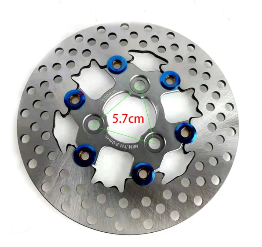 Вращающийся на 200 мм тормозной диск, плавающий ротор, тормозной дисковый суппорт для мотоцикла, 200 мм, с 3 отверстиями для Honda Yamaha Jog