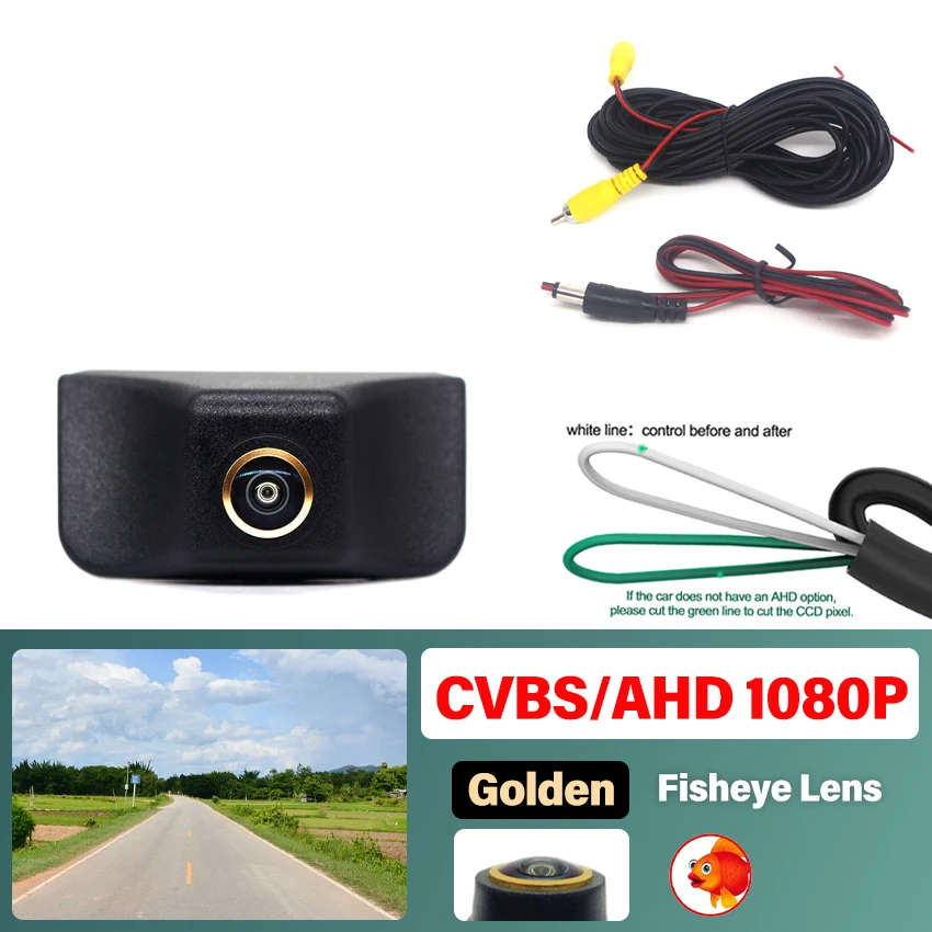 

AHD HD Золотой объектив «рыбий глаз» Автомобильная камера с логотипом переднего вида Водонепроницаемая камера для Jeep Renegade Cherokee KL WK2 2014 ~ 2017 2018 2019 2020 2021