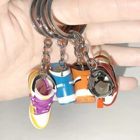 mini sneakers keychain gift box 3d shoe model bags backpacks decorative ornaments car door key chain surprise gift for boyfriend