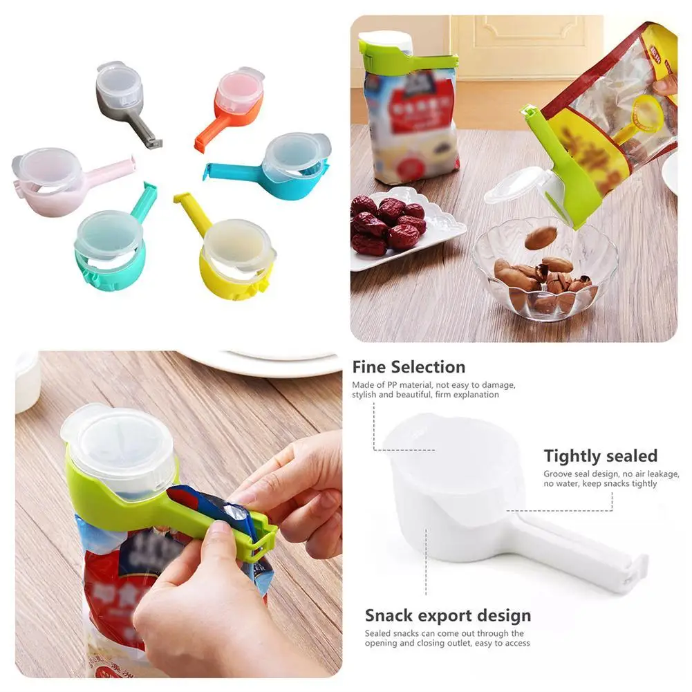 

Seal Pour Food Storage Bag Clip Snack Sealing Fresh Keeping Sealer Clamp Plastic Helper Food Saver Travel Home Kitchen Gadgets