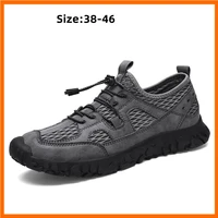 summer mens casual shoes outdoor breathable mesh men shoes fashion rome sneakers flat male moccasin shoes soft walking sneakers