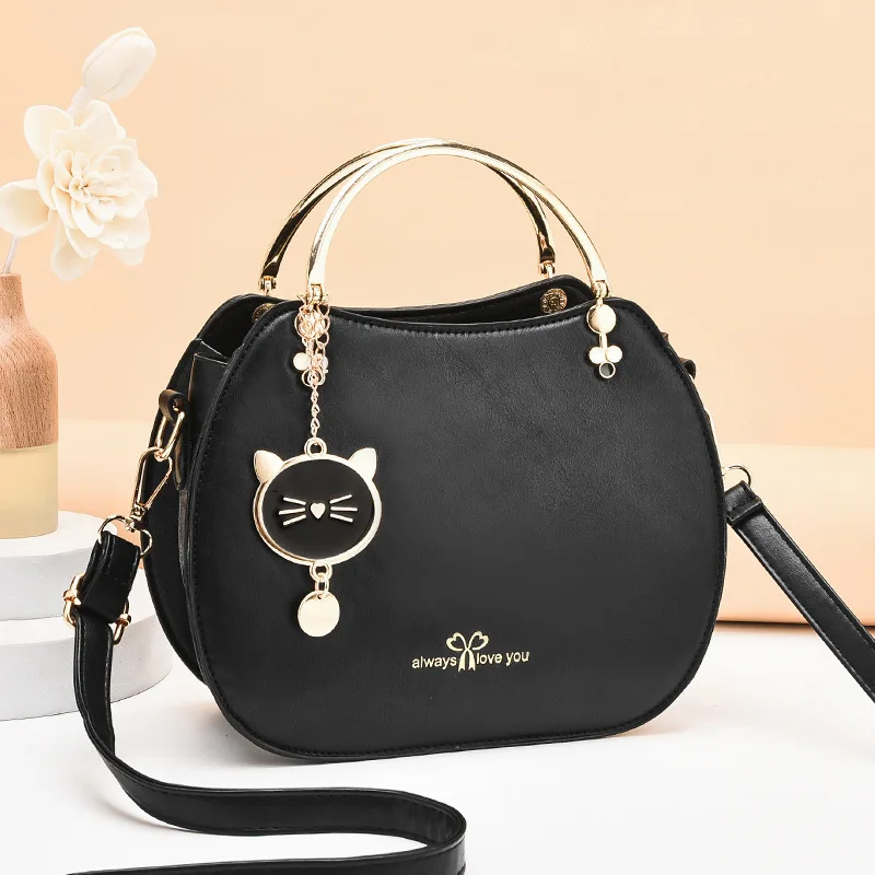 

Women's bag 2022 new fashion Korean version of the girly style shell bag Western style cat messenger bag ladies shoulder handbag