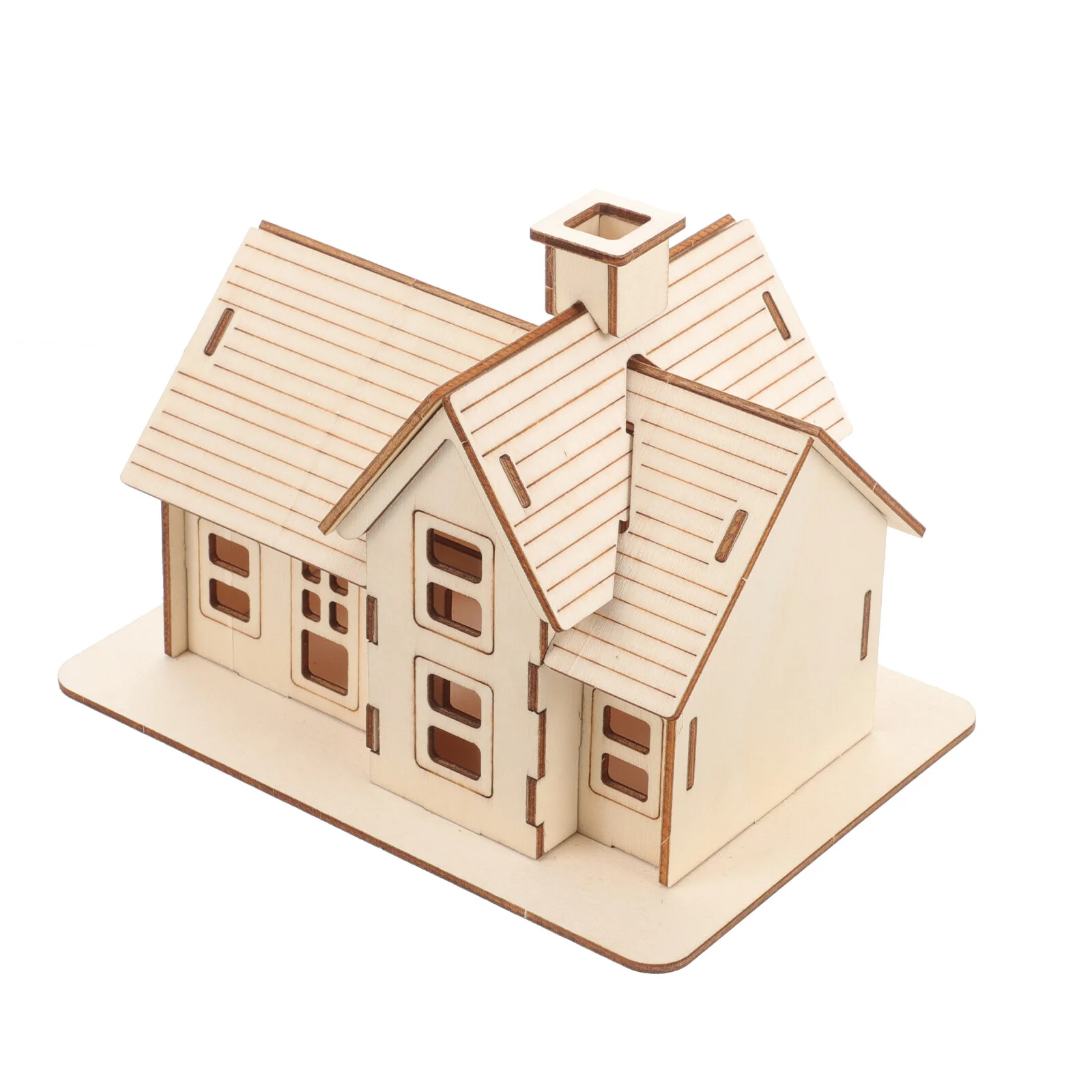 

1 Set Assembly Wooden House Puzzle DIY Wooden House Model 3D Wood House Puzzle