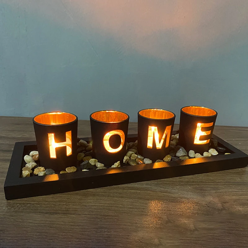 

HOT Letter Candle Glass Candle Holder Creative Letter Set Glass Candle Cup Decoration Candle Holder Ornament Home Decoration