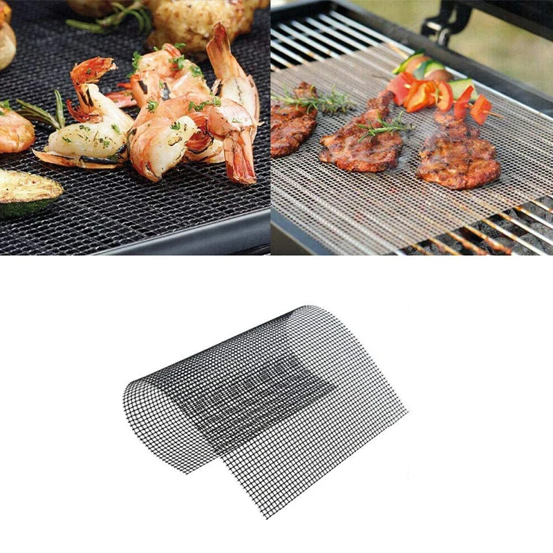 

BBQ Grill Mesh Mat Korean Barbecue Non-stick Grilling Mats Grill Wire Tools 304 Stainless Steel Square Outdoor Camping Pot Rack