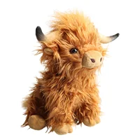 9.84inch Highland Cow Plush Heal Your Mood Cow Stuffed Toy Soft Comfortable Plush Figure Toy High Simulation Cow Stuffed Doll
