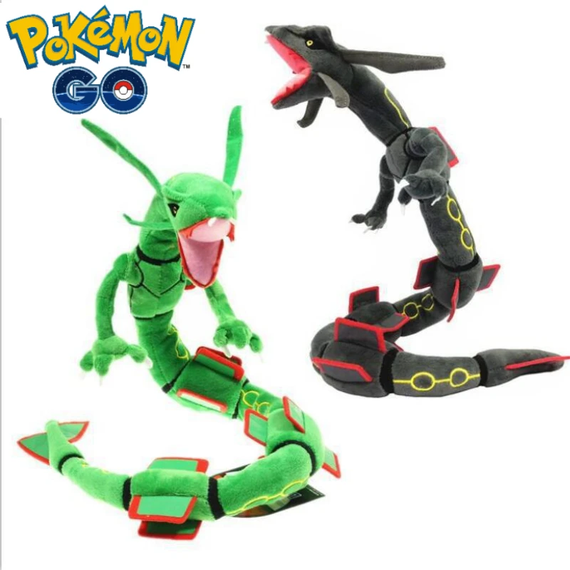 Muñeco de peluche corto de Pokémon de 80cm, dragón negro con esqueleto, MEGA Rayquaza, regalo para niños, adornos de juguete