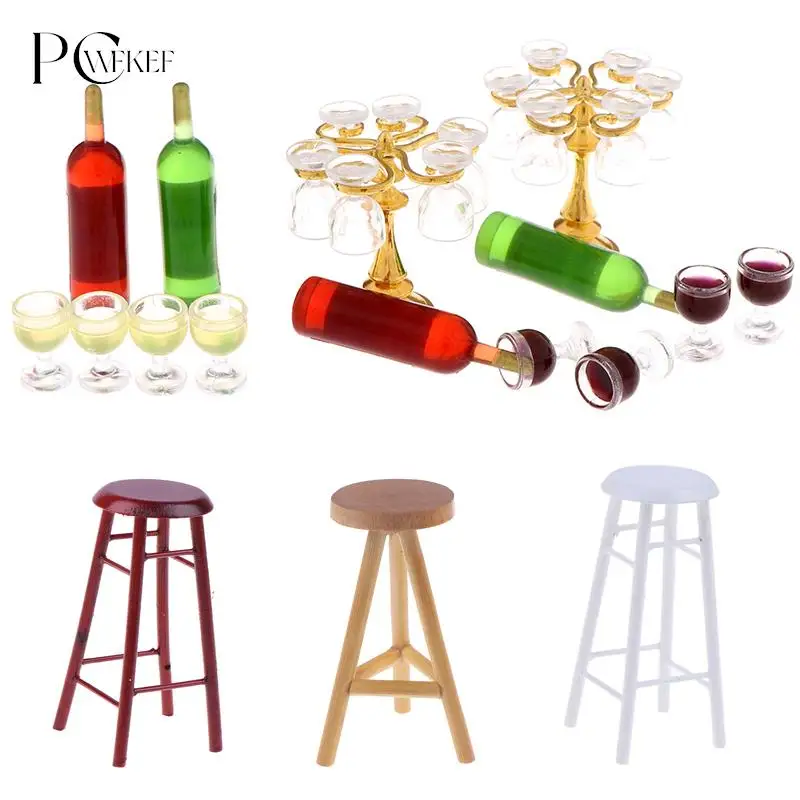 

13pcs/set Wine Drink Bottles, Goblets, Beer Cups,Wine Bottles Cup Holder Dollhouse Miniature Pub Shop New