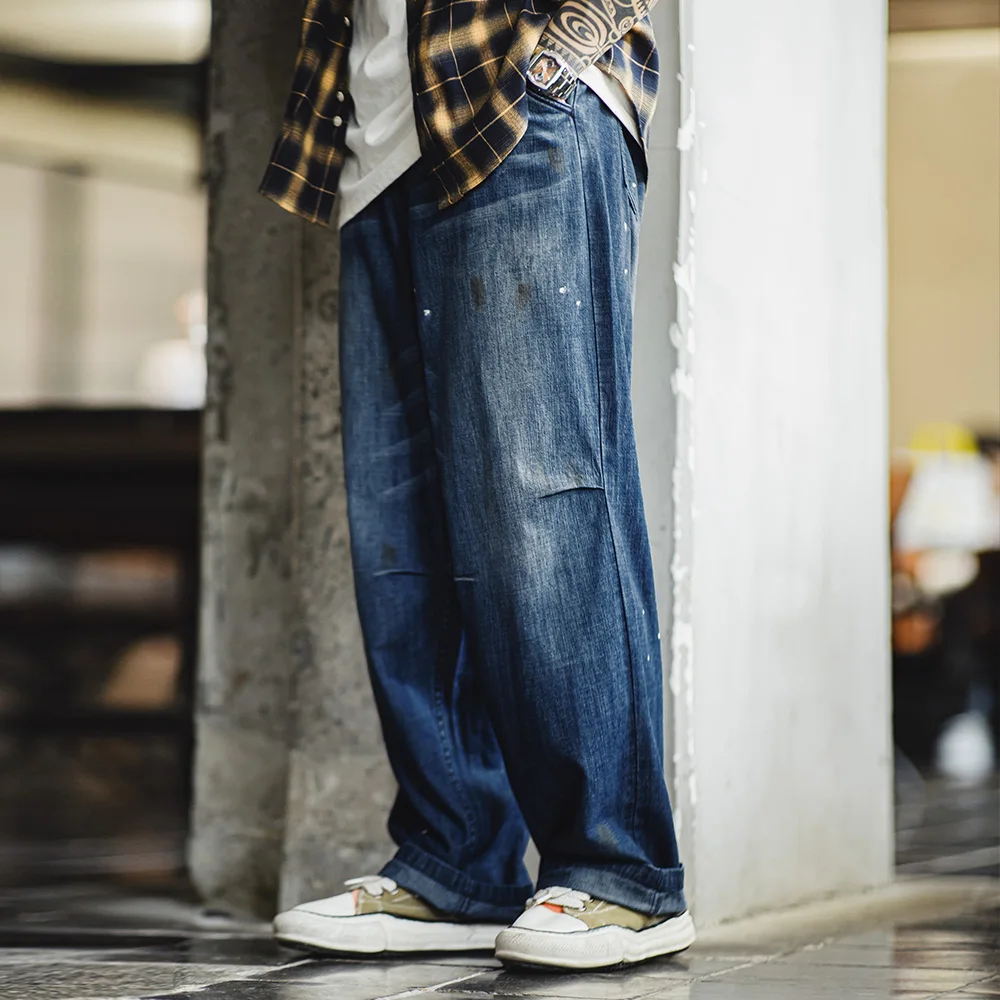 Мужские джинсы в стиле ретро Maden свободные прямые из хлопка с эффектом потертости