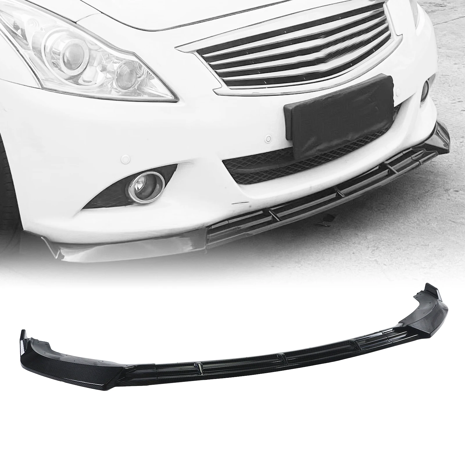

Для Infiniti G37 Седан 4 двери 2010-2013 передний бампер спойлер губа из углеродного волокна внешний вид комплект нижней части кузова сплиттер защитн...