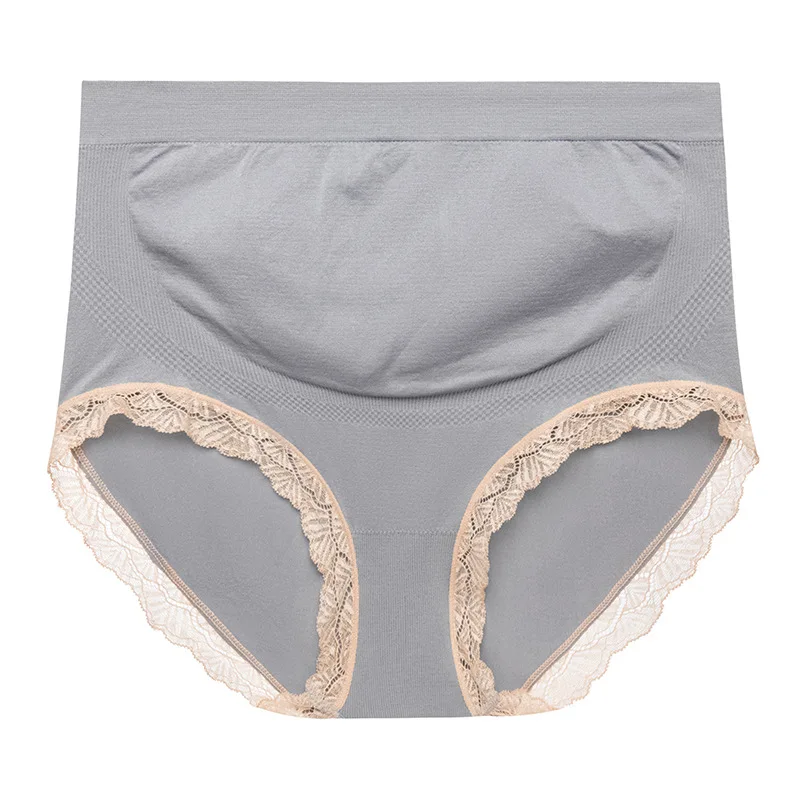 

High Waist Belly Nylon Maternity Panties with Lace Breathable Briefs Clothes for Pregnant Women Pregnancy Underwear