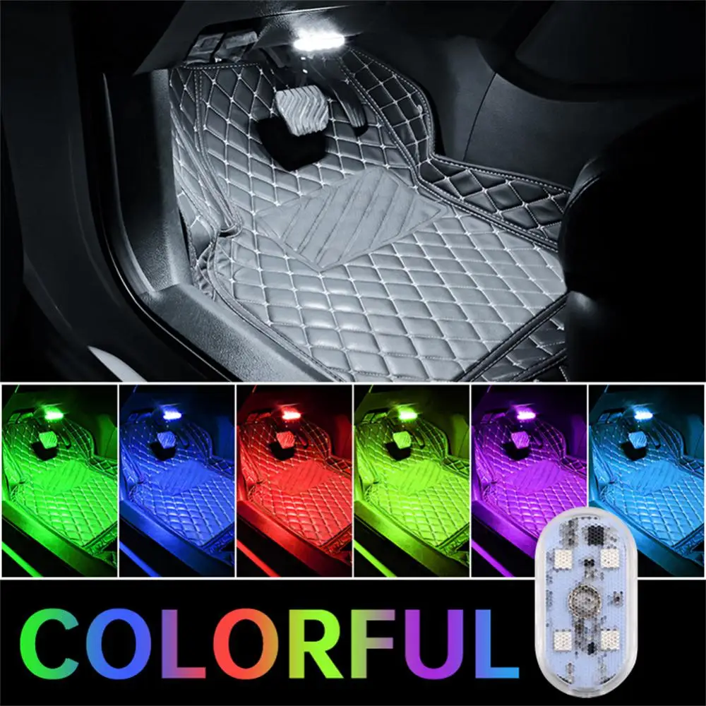 

Car LED Atmosphere Lamp Colorful Decorative Touch Lamp USB Charging Car Interior Roof Reading Night Light Emergency Lamp