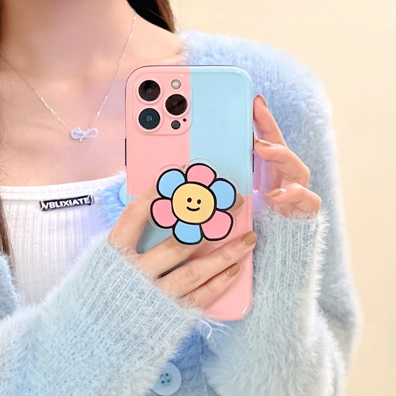 

Корейский милый мультяшный чехол со смайликом и подсолнухом для телефона iPhone 13 12 11 Pro Xs Max X XR 7 8 Puls роскошный силиконовый мягкий чехол