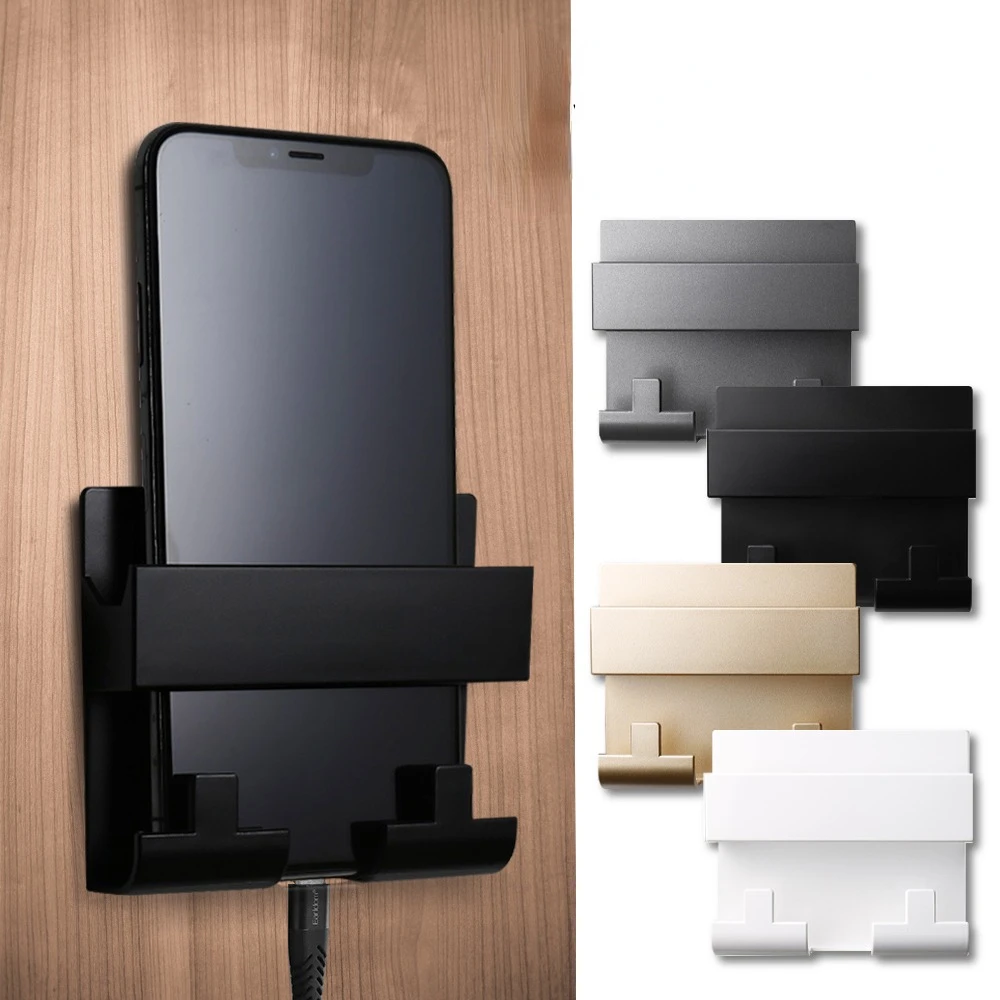 

Style Mobile Phone Charging Holder Bracket For IPhone Keyring Wall Mount Stand Practical Wall Shelf Hotel Universal