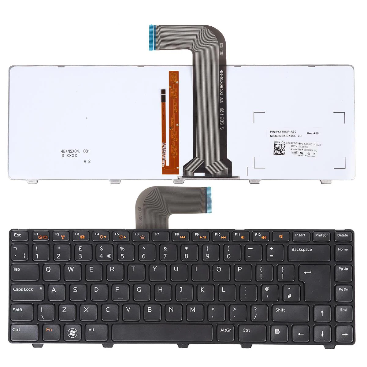 

Клавиатура для ноутбука DELL Xps 15 L502x VOSTRO 1440 1445 1450 Inspiron N4120 15R N5040 с глянцевой рамкой и черной подсветкой