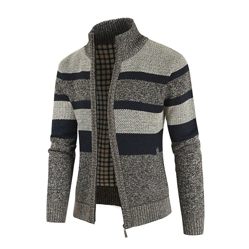 Fashion Sweaters Patchwork Knitted Cardigan Coats Mens Autumn Winter Brand Clothing Man's Knitwear Outerwear Sweatercoats Tops
