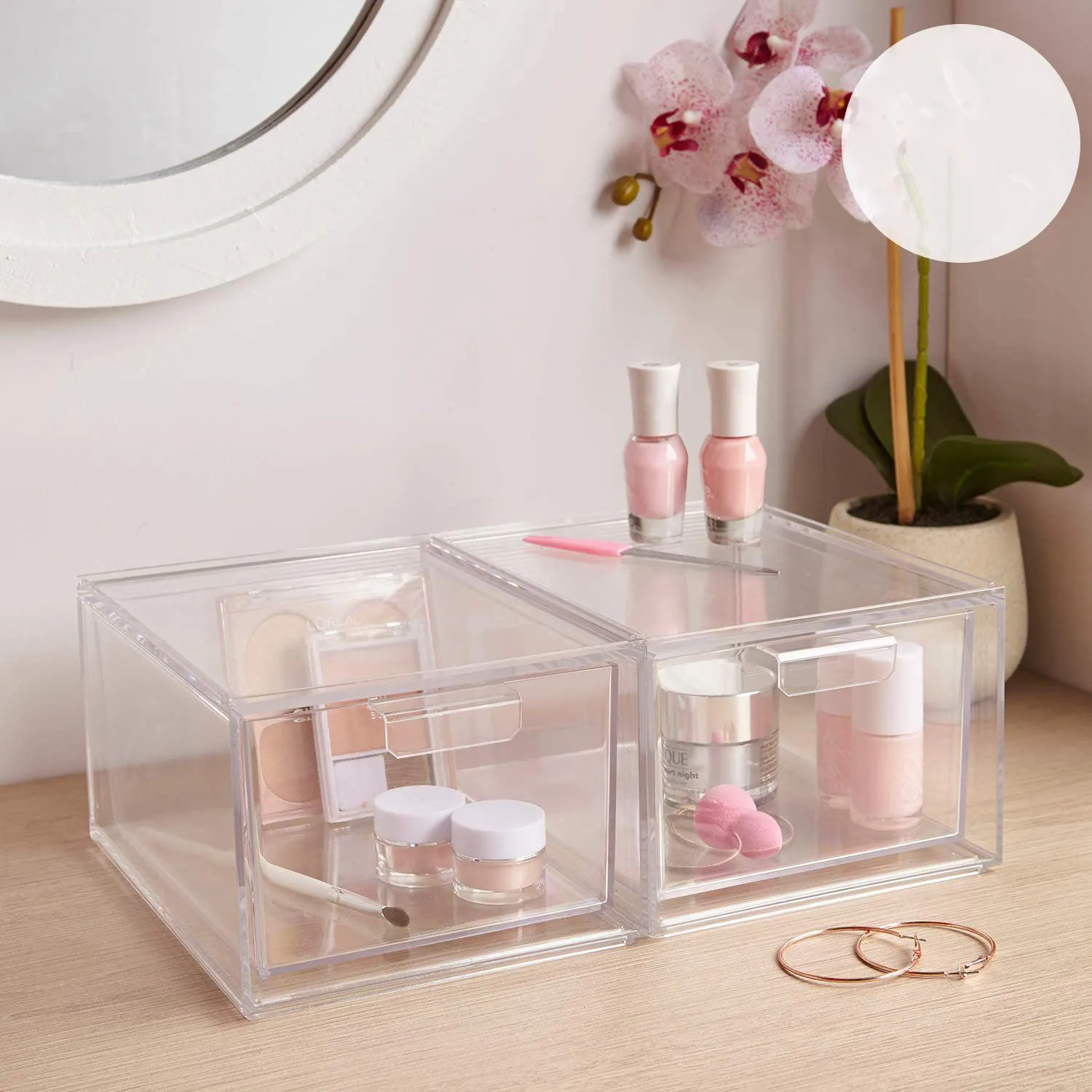 

Transparent Drawer Storage Box Cosmetics Dustproof Miscellaneous Snacks Sorting and Classification Desktop Storage Box